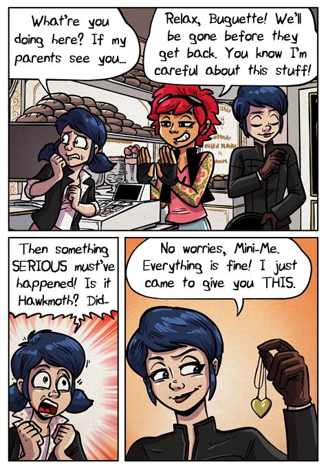 Miraculous fanart comics. To read after the comic!: Mari and Adrien study in different schools!! They are in high school. Adrien didn’t want to tell his name because he is afraid Marinette might find out he isn’t as “cool” as he seemed to be when they met and that she might think he is a coward, or something like that. 