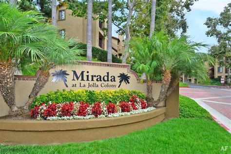 Mirada at la jolla colony san diego. Ratings and reviews of La Jolla International Gardens in San Diego, California. Find the best rated San Diego Apartments, read reviews, and schedule an appointment today! ... Mirada at La Jolla Colony. 1 Bed $1,630 2 Beds $2,265 Check availability Point Loma Heights. Gables Pointe Loma. 1 Bed $1,788 ... 