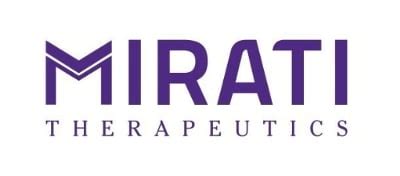 Stock Price Forecast The 12 analysts offering 12-month price forecasts for Mirati Therapeutics Inc have a median target of 58.50, with a high estimate of 72.00 and a low estimate of 58.00.. 