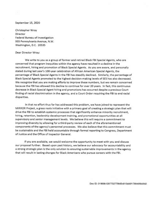 Mirror Project letter to FBI Director Wray