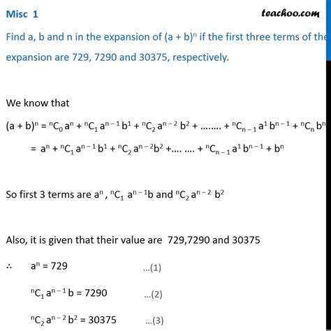 Misc 1 Find A B N In Expansion Of A B N If First Three