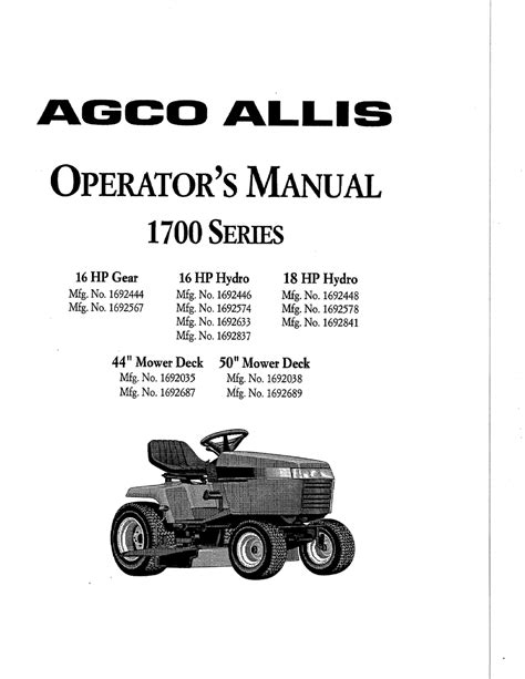 Misc tractors agco 1600 series operators manual. - La vida ante si (novelistas del dia).