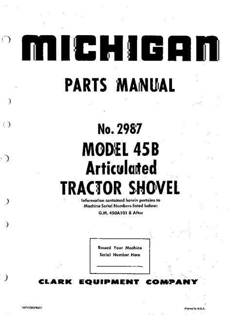 Misc tractors michigan wheel loader 45b brakes transmission rear ends only rare service manual. - Sonora hacia fines del siglo xviii.