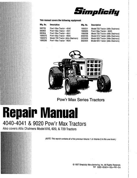 Misc tractors simplicity 4040 chassis only service manual. - 2006 gmc sierra 3500 owners manual.