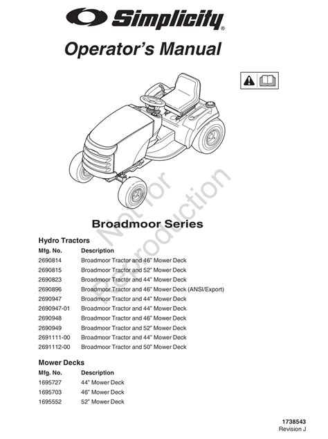 Misc tractors simplicity broadmoor parts manual. - Jcb 531 533 535 536 540 541 550 manual de manipulador telescópico.