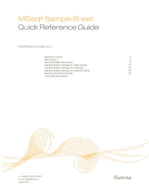 Miseq sample sheet quick reference guide. - Theorie der kwadratische vormen van oneindig vele veranderlijken en hare toepassing op de lineaire integraalvergelijkingen..