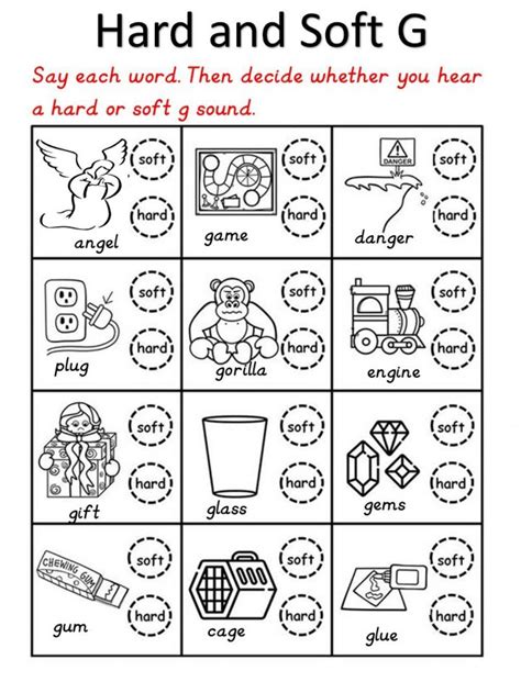 Miss Giraffes Class: How to Teach Hard and Soft G Worksheets Library