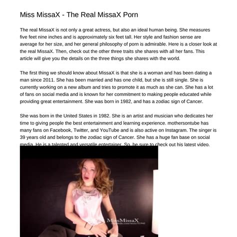 Miss missax. MissaX's Videos. Play All Videos. Most Recent. 10:17. MissaXdotCom - A Beautiful Mistake - Teaser. 93.7K views. 