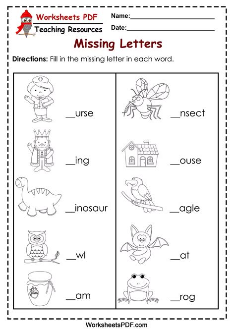 Missing Letters Interactive Worksheet Edform