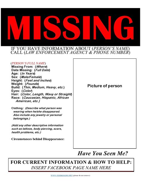 Missing Poster Template Old