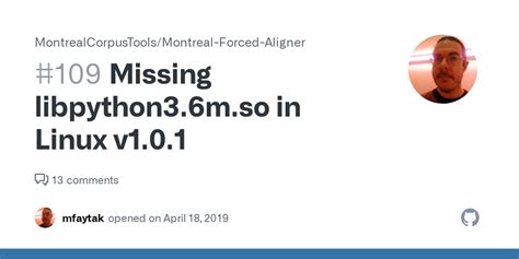Missing libpython3.6m.so in Linux v1.0.1 #109 - Github