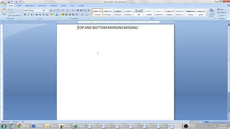 Missing top and bottom margins in Word - TheWindowsClub