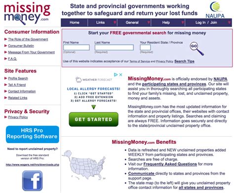 Missingmony.com - MissingMoney.com is a web portal created by participating U.S. states to allow individuals to search for unclaimed funds. [1] It was established in November 1999, [2] as a joint effort …