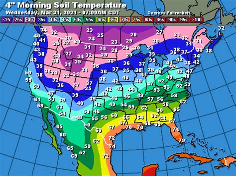 About This Product. The 1-day Average 4-inch Soil Temperature map displays the 24-hour-averaged soil temperature (degrees F) at 4 inches (10 cm) under the existing vegetative cover at each Mesonet site for the previous day. This map is updated each day between 7 and 8 AM. Theme.. 