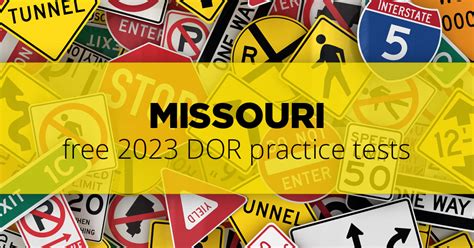 This 2023 DMV practice test for Missouri learners is the perfect revision tool to accompany the driver’s permit book, if you need to study for the initial permit test or the drivers license renewal exam. Featuring a near endless supply of real Missouri road signs test questions, this DOR cheat sheet can check your recollection of every DMV ... 