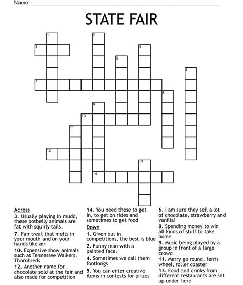 Answers for 1970's world's fair city crossword clue, 5 letters. Search for crossword clues found in the Daily Celebrity, NY Times, Daily Mirror, ... Missouri State Fair city MI NOT: North Dakota fair city Advertisement. MACON: Georgia State Fair city SOAP OPERA: Fair City or Coronation Street (4,5)