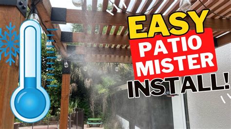 Misters patio. Investing in a patio misting system is an investment in your comfort and well-being, as well as the value of your home. So why not enjoy your outdoor space to the fullest with a custom misting system that is easy to install and maintain. Step 1 - Select your climate. Step 2 - Determine your Patio Size. Step 3 - Select Your Pump Type. 