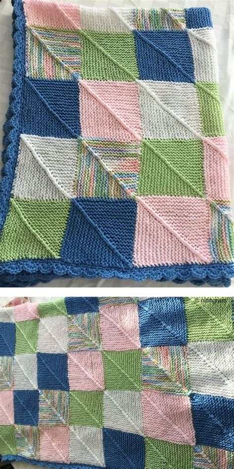 Mitered Square Blanket Tutorial Free Knitting Pattern Patchwork