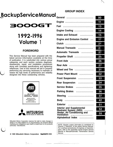 Mitsubishi 3000gt 1992 1996 workshop service repair manual. - Mini escavatore jcb 803 804 manuale di riparazione officina motore.