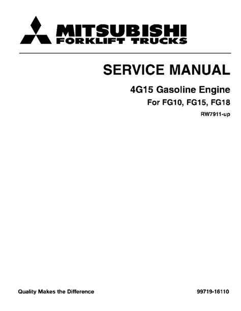 Mitsubishi 4g15 gasoline engine fg10 fg15 fg18 forklift trucks workshop service repair manual. - Sap bw performance tuning quick guides.