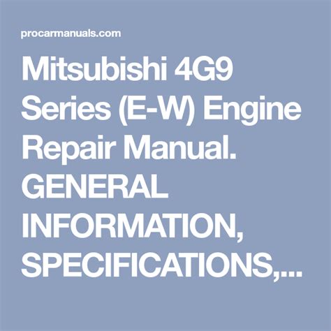 Mitsubishi 4g9 series e w engine full service repair manual. - Handbook of engineering and speciality thermoplastics by sabu thomas.