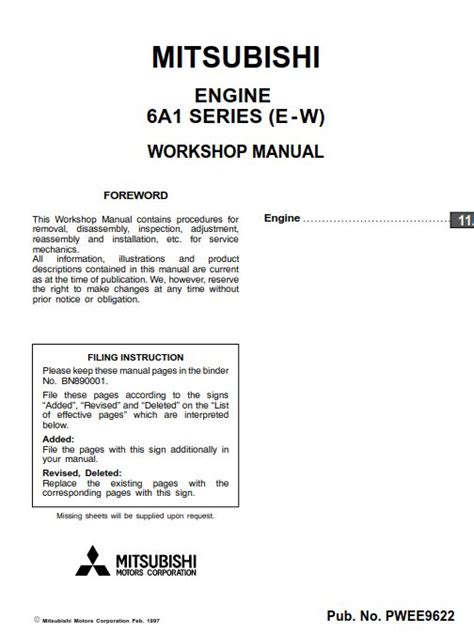Mitsubishi 6a1 series engine full service repair manual. - Citroen bx service and repair manual share.
