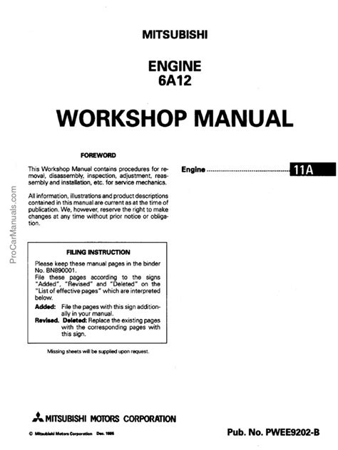 Mitsubishi 6a12 engine complete workshop repair manual. - Johnson outboard motor manual 5 hp.