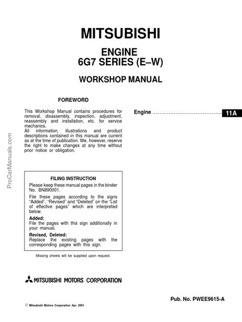 Mitsubishi 6g7 series engine full service repair manual 2002 onwards. - Auf der suche nach dem publikum.