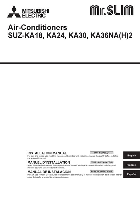 Mitsubishi SUZ-KA36NAH2 Manuals ManualsLib