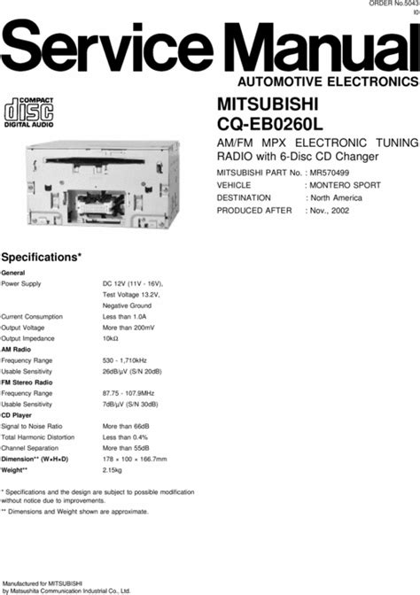 Mitsubishi cq eb0260l 6 disc cd changer service manual. - Guide to robert greene s the 48 laws of power.