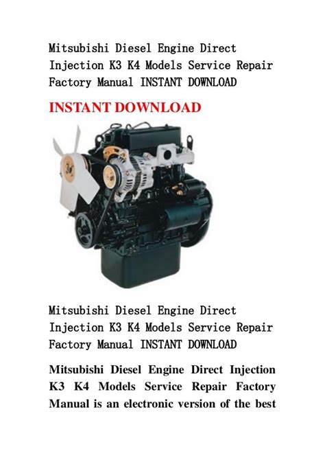 Mitsubishi dieselmotor direkteinspritzung k3 k4 modelle service reparatur fabrik handbuch instant. - Kohler courage pro model sv840 27hp engine full service repair manual.