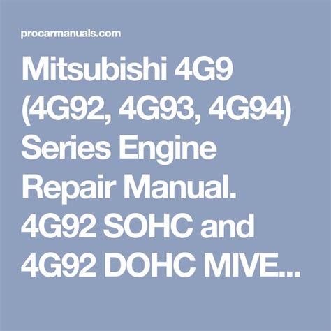 Mitsubishi engine model 4g94 service manual. - Panasonic ep ma70 service manual repair guide.