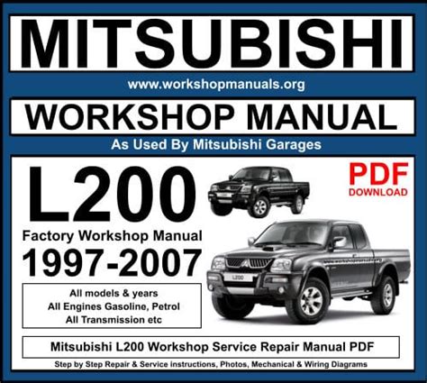 Mitsubishi l200 l 200 service repair manual. - Standard operating procedure hotel conference center manual.