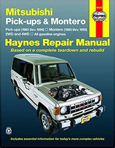 Mitsubishi pickup montero 83 96 haynes repair manuals. - Service manual for sewing machine sunstar.