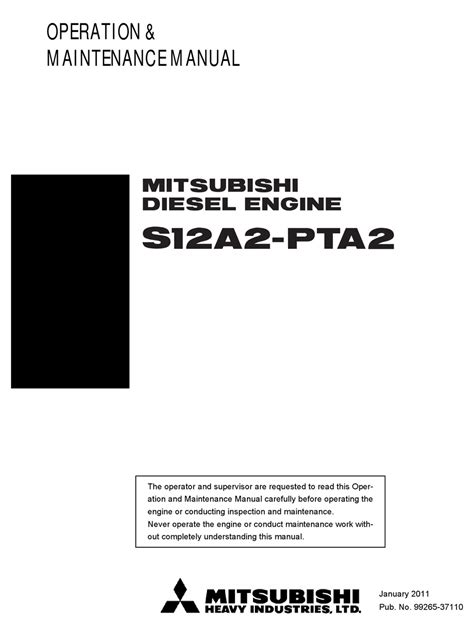 Mitsubishi s12a2 operation and maintenance manual. - La próspera fortuna de don álvaro de luna.