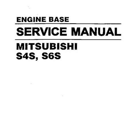 Mitsubishi s4s s6s engine base service manual. - Vw golf 5 manual fsi 1 4.