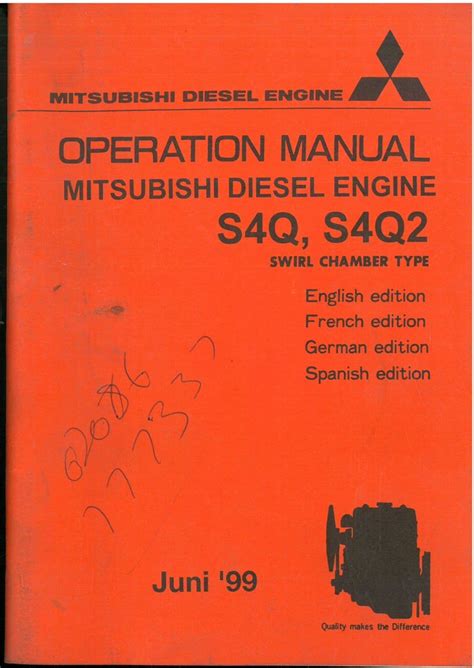Mitsubishi sq series s4q s4q2 diesel engines operation manual operators manual instant. - Chrysler voyager 3 3 repair manual.
