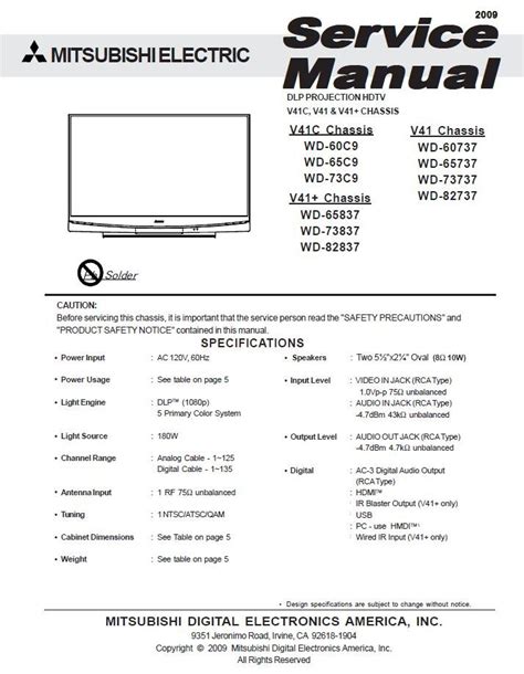 Mitsubishi tv model wd 60737 manual. - Sony kdl 52w5150 lcd tv service manual.