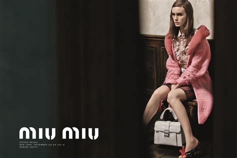 Miumiu. Taking its title from Miuccia’s childhood nickname, Miu Miu was introduced in 1993 as the main line’s playful sister brand. At once effervescent, demure, sensual, and rebellious, Miu Miu’s designs uncover the many—and often contradictory—facets of modern femininity. Signature styles include crystal-embellished shoes, knit … 