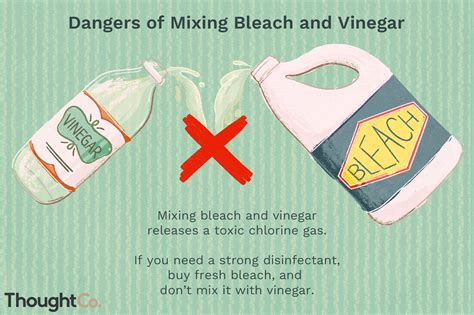 Mix bleach and vinegar. 
