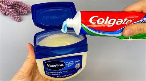 Mix vaseline and toothpaste together. May 17, 2023 · Proponents of this skincare hack claim that mixing Vaseline and toothpaste can: 1. Whiten teeth: The abrasives in toothpaste are supposed to help remove surface stains on the teeth. 2. Clear acne: The antibacterial properties of toothpaste are supposed to help kill acne-causing bacteria. 3. 