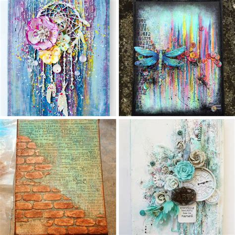 Mixed Media Abstract Four Paintings - Final Stage - Part 3