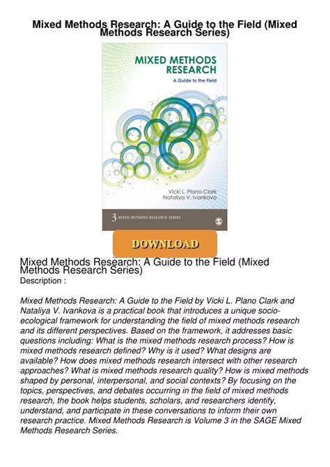 Mixed Methods Research A Guide To The Field Mixed