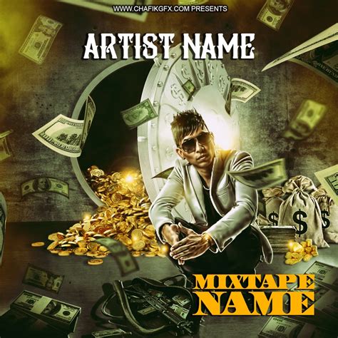 Mixtape cover PSD template Chafik Graphics