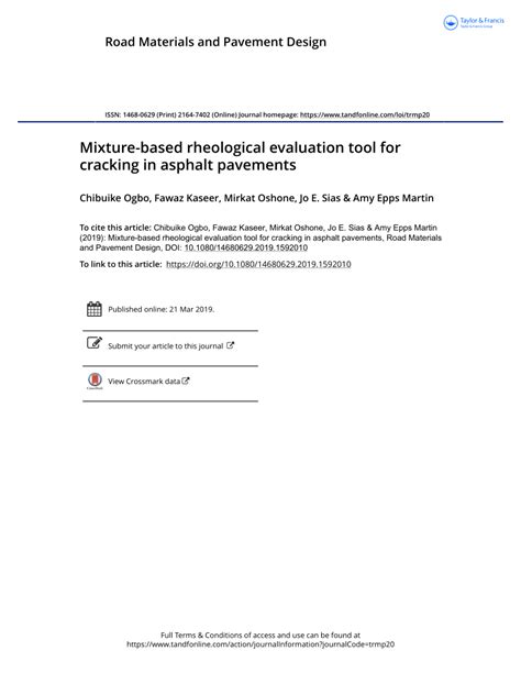 Mixture-based rheological evaluation tool for cracking in …