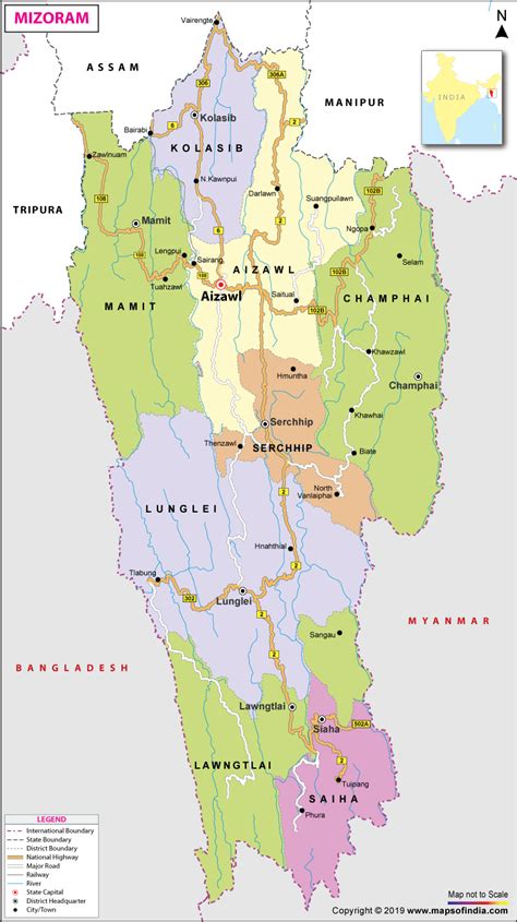 Mizoram Language - Maps of India