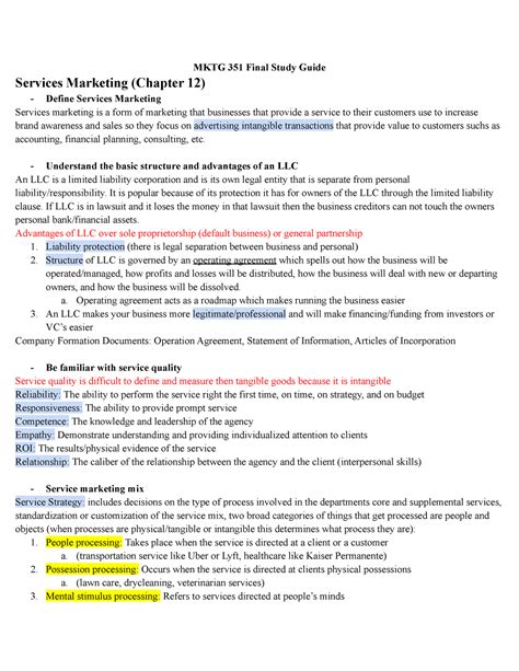 Mktg 7 Study Guide