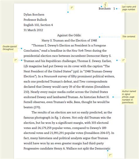 Mla Paper Example With Citations