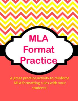 Mla Practice Activity Teaching Resources TPT