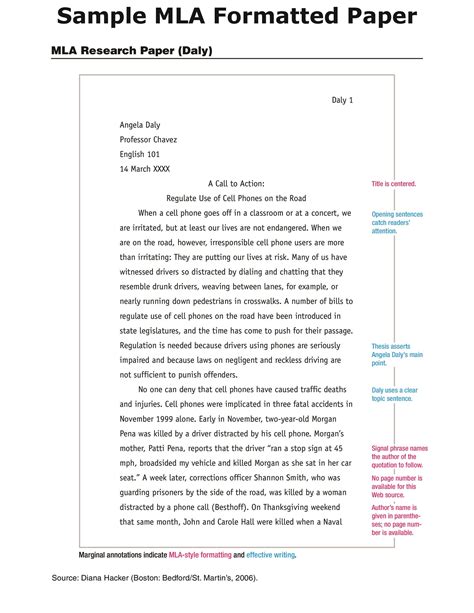 MLA Format 1. Document created in collaboration with t